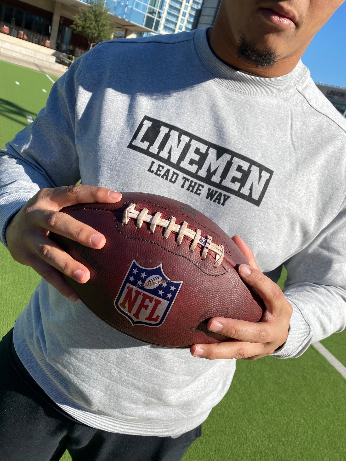 Linemen Lead The Way Crewneck - Gray