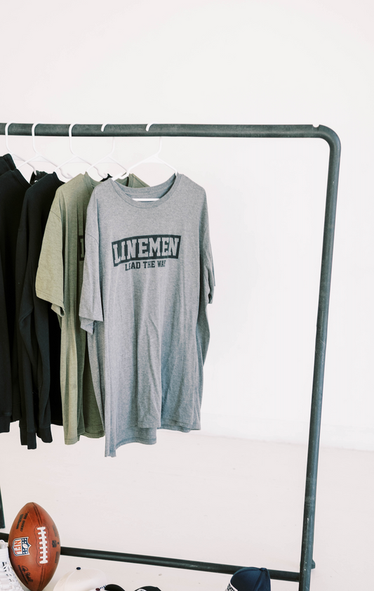 Linemen Lead The Way Shirt - Charcoal